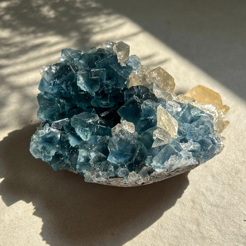 geode di Fluorite Blu e Calcite